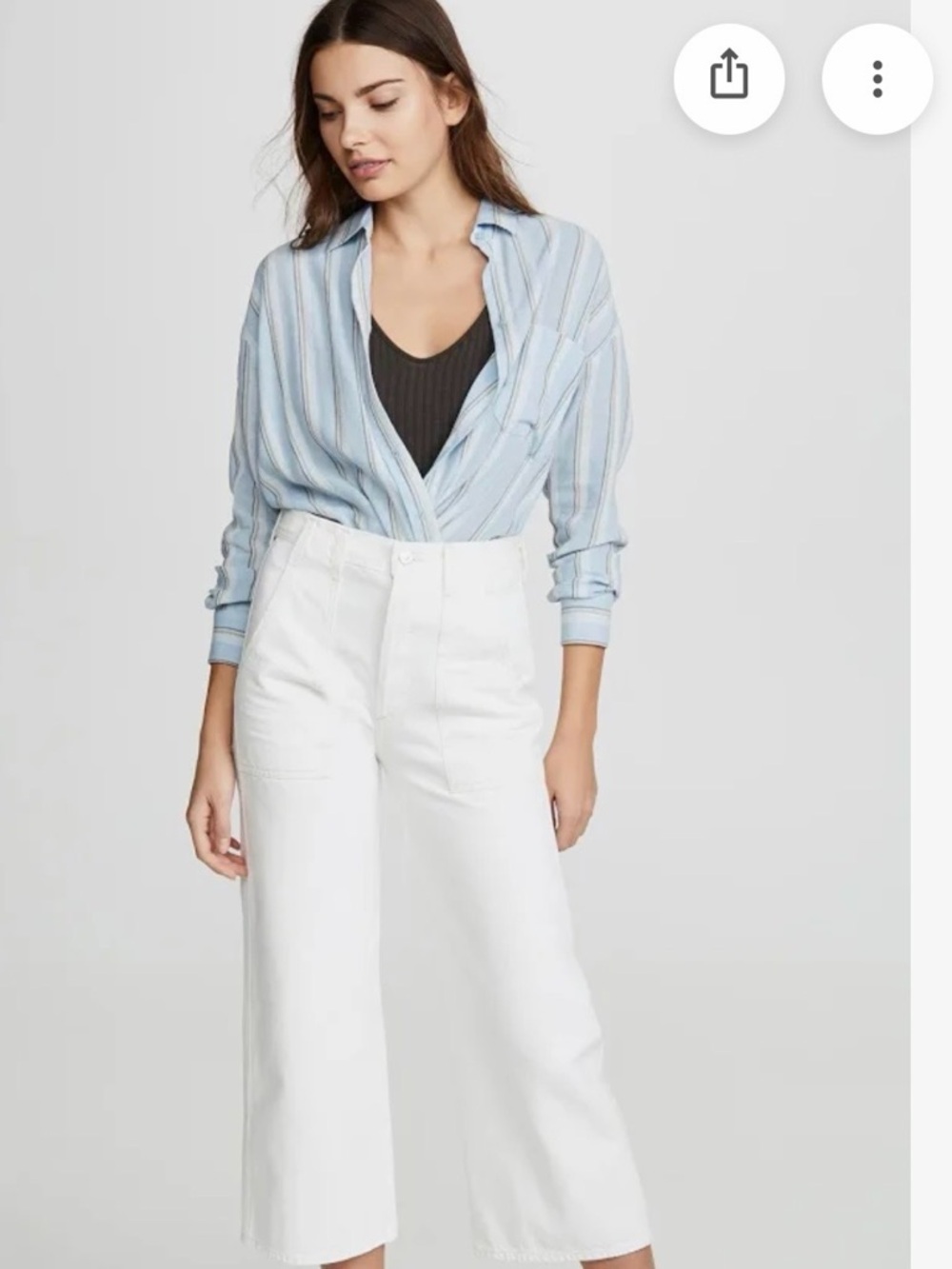 Citizens Of Humanity Eva Utility Crop white Denim - Picture 1 of 12